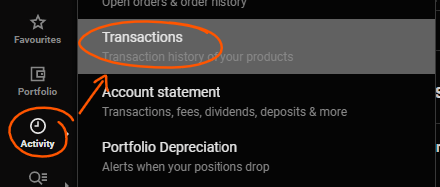 DEGIRO dividends chart