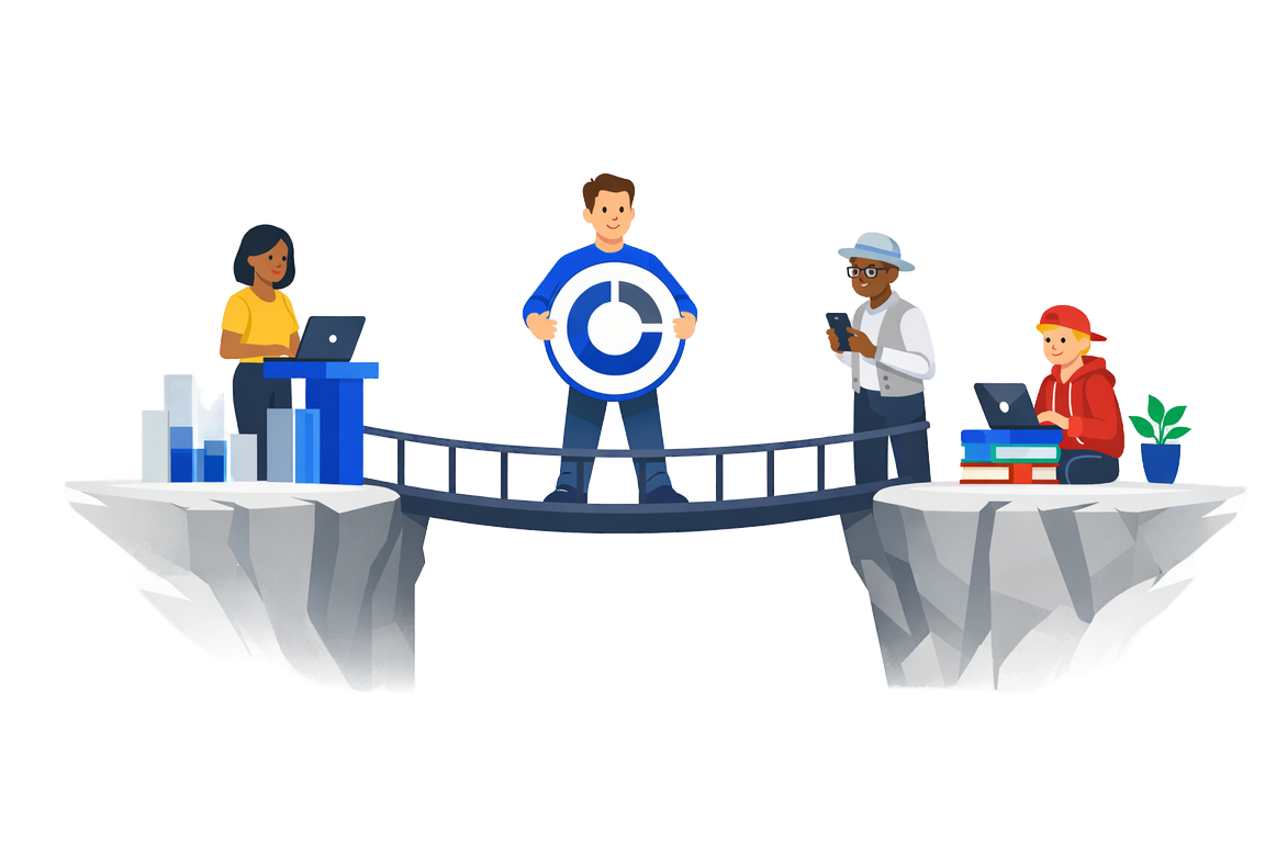 Capitalyse hero image with a person climbinb a ladder of chart bars.